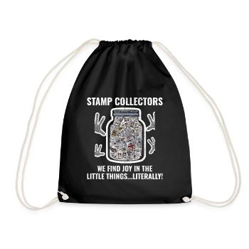 Stamp Collecting Collector Philatelist - Drawstring Bag - black - Front