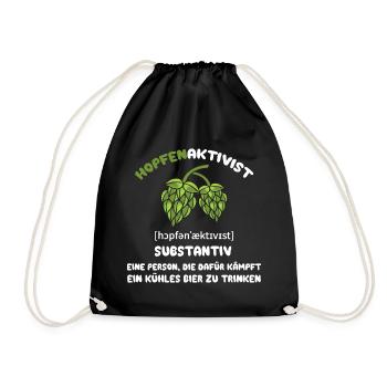 Hopfenaktivist Eine Person die für ihr kühles Bier - Turnbeutel - Schwarz - Vorne