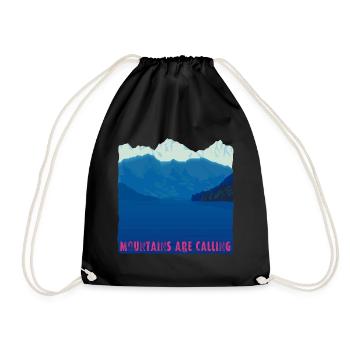 Mountains are Calling | Mountains and lake - Drawstring Bag - black - Front
