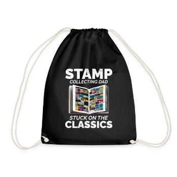 Timbre-poste vintage Collector Papa Philatéliste - Sac de sport léger - noir - Devant