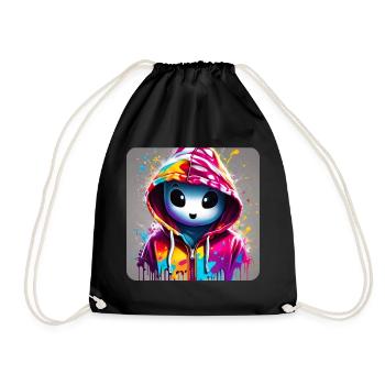 Fantôme mignon dans un sweat à capuche coloré - Sac de sport léger - noir - Devant