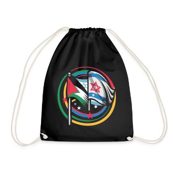 Unity for Peace Flags of Israel Palestine - Drawstring Bag - black - Front
