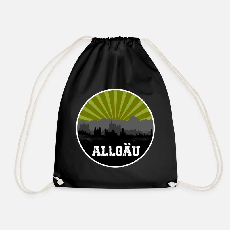 Allgäu Retro Skyline - Turnbeutel - Schwarz