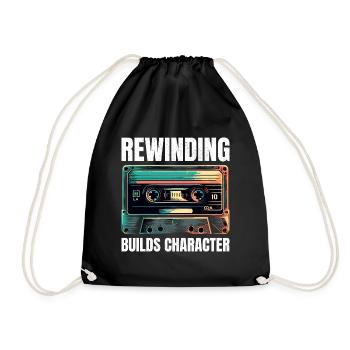 Art de la cassette Vintage : rembobinage de la nostalgie des années 80 - Sac de sport léger - noir - Devant
