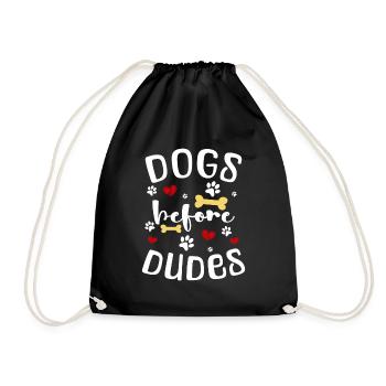 Hundeliebhaber Hundehalter Frauchen - Turnbeutel - Schwarz - Vorne