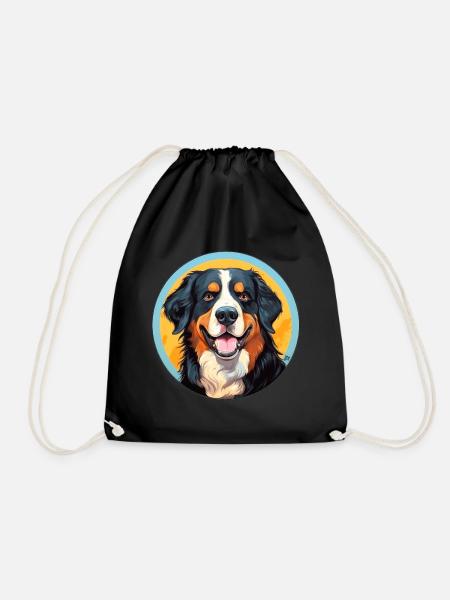 Berner Sennenhund Hundekopf Hund - Turnbeutel - Schwarz