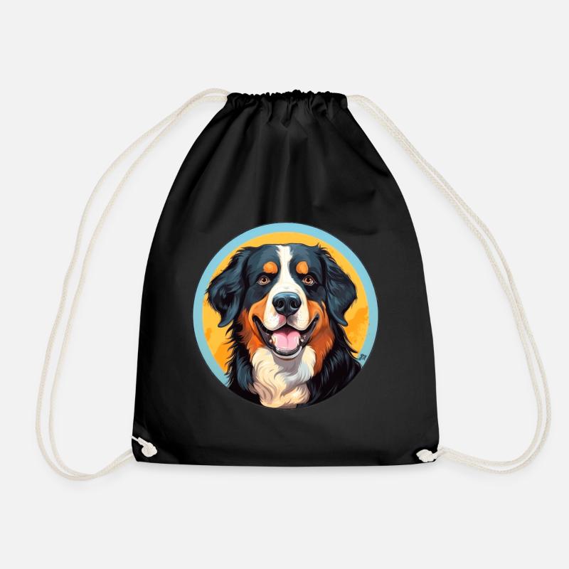 Berner Sennenhund Hundekopf Hund - Turnbeutel - Schwarz