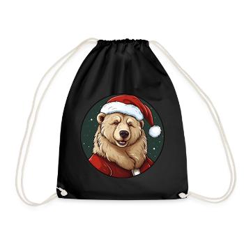 Bär Weihnachten - Turnbeutel - Schwarz - Vorne