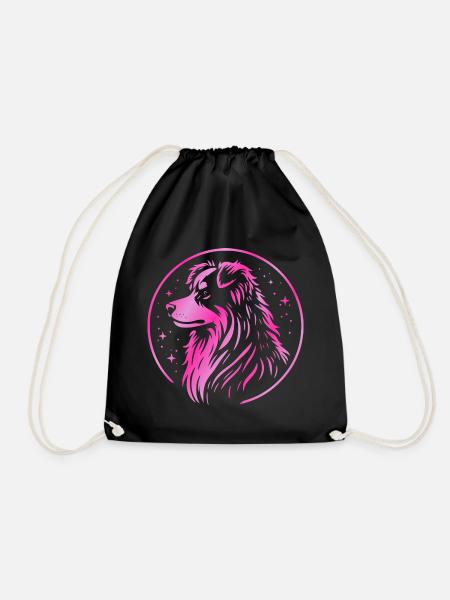 Traumhund Aussie pink - Turnbeutel - Schwarz