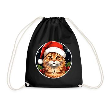 Chats Noël - Sac de sport léger - noir - Devant