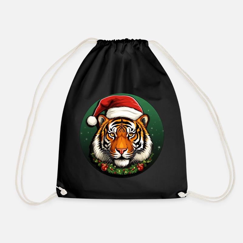 Tiger Weihnachten - Turnbeutel - Schwarz