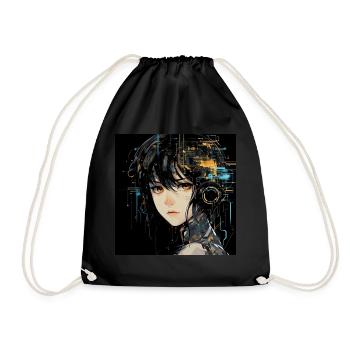Anime Augen Digital - Turnbeutel - Schwarz - Vorne