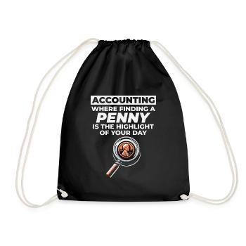 Accountant Accounting Bookkeeping Finance Funny - Drawstring Bag - black - Front
