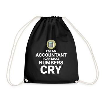 Accountant Accounting Bookkeeping Finance Funny - Drawstring Bag - black - Front
