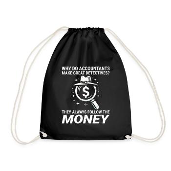 Accountant Accounting Bookkeeping Finance Funny - Drawstring Bag - black - Front