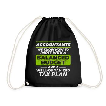 Accountant Accounting Bookkeeping Finance Funny - Drawstring Bag - black - Front