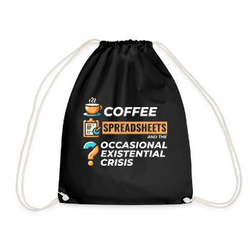 Comptable Tenue de livres Café Feuilles de calcul Drôle - Sac de sport léger - noir - Devant