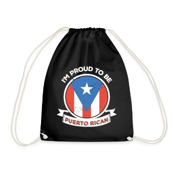 Puerto Rico Flagge | Puerto Ricaner Geschenkideen - Turnbeutel - Schwarz - Vorne