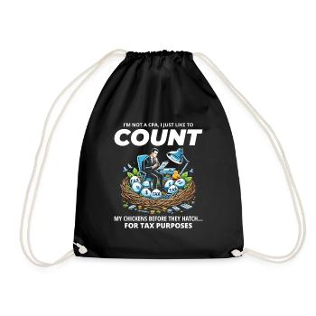 CPA Chick Counter: Humorous Tax Season Nesting Fun - Drawstring Bag - black - Front