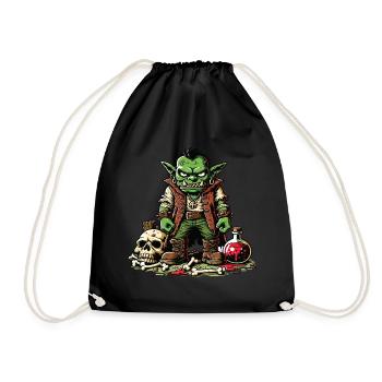 Un gobelin agressif style cartoon - Sac de sport léger - noir - Devant