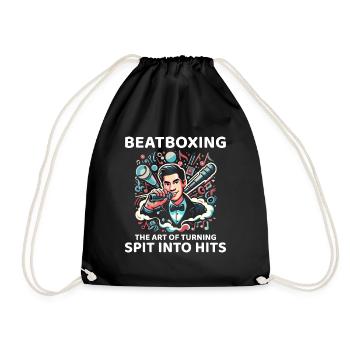 Spit to Hit: Unleash the Humor in Beatboxing - Drawstring Bag - black - Front