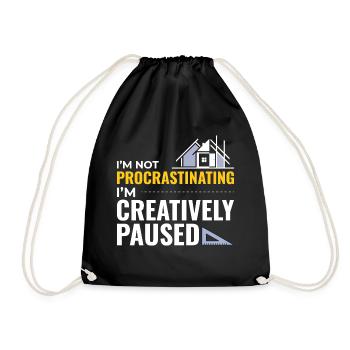 Architects Construction Creativity Procrastination - Drawstring Bag - black - Front