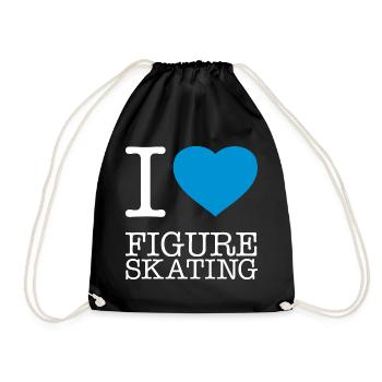 I LOVE FIGURE SKATING Eiskunstlaufen - Turnbeutel - Schwarz - Vorne