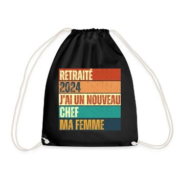 Retraité 2024 humour retraite cadeau pour retraité - Sac de sport léger - noir - Devant