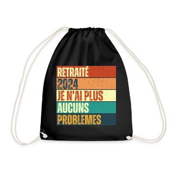 Retraité 2024 humour retraite cadeau pour retraité - Sac de sport léger - noir - Devant
