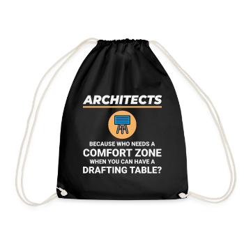 Architect Drafting Table Construction Architecture - Drawstring Bag - black - Front