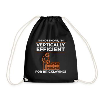 Bricklayer Bricklaying Vertical Efficiency Job - Drawstring Bag - black - Front