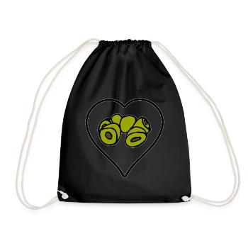 Olives in the heart I love olives - Drawstring Bag - black - Front