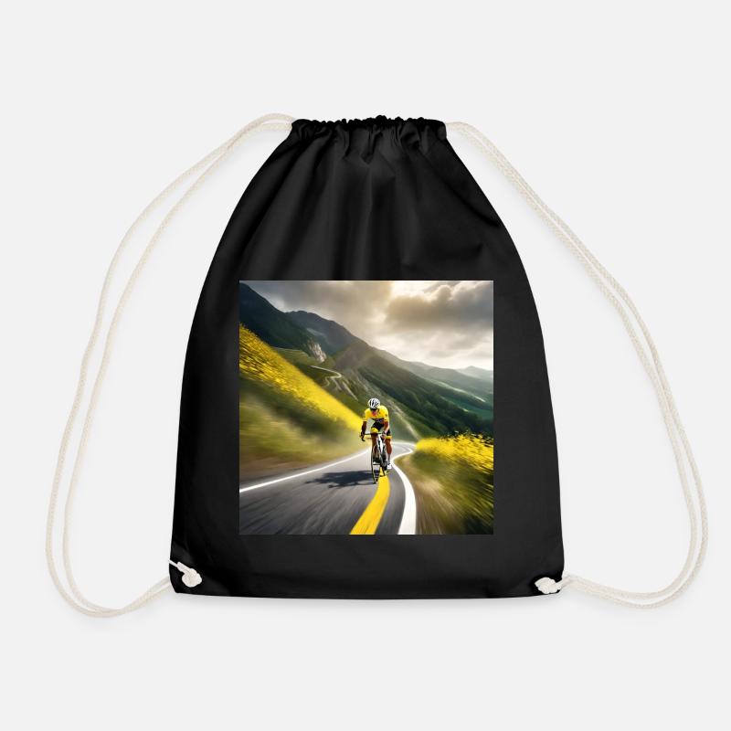 Chasing the Summit: A Yellow Jersey's Quest - Drawstring Bag - black