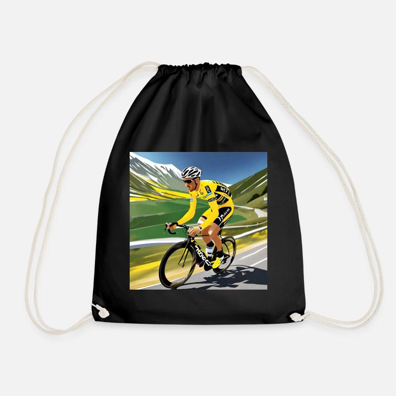 Retro-Radfahrer - Turnbeutel - Schwarz