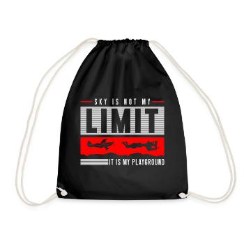Skydiving Jump Extreme Sports Paraglider - Drawstring Bag - black - Front