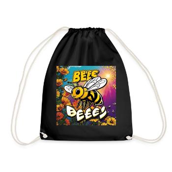 Bee Buzz - Drawstring Bag - black - Front