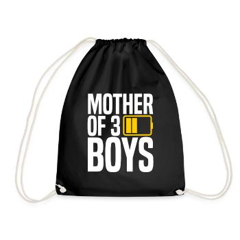 mère de 3 garçons - Sac de sport léger - noir - Devant