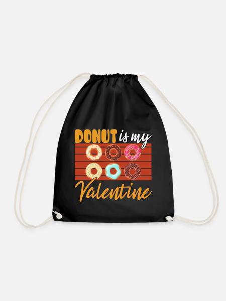 donut is my valentine - Turnbeutel - Schwarz