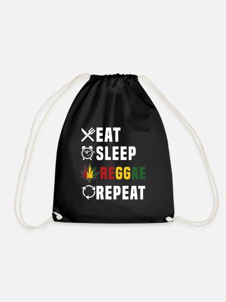 eat sleep reggae repeat - Turnbeutel - Schwarz