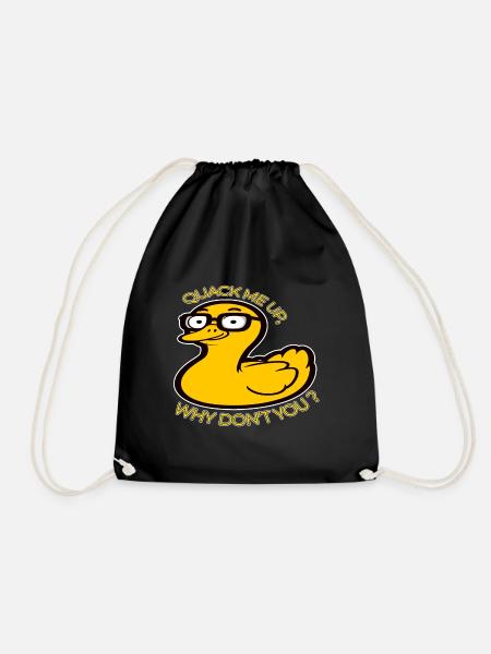 Witziges Entenwortspiel, quack mich, warum tust du es nicht - Turnbeutel - Schwarz