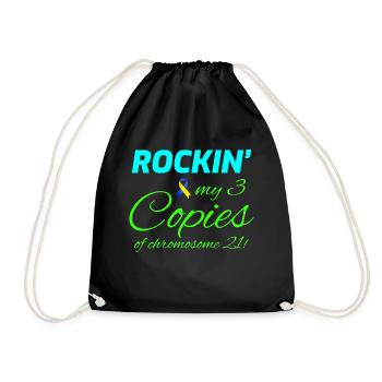 Sensibilisation au syndrome de Down Rockin' Chromosome 21 - Sac de sport léger - noir - Devant