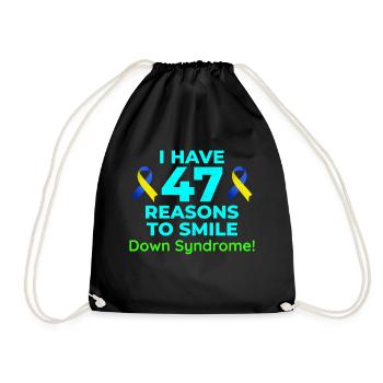Sensibilisation au syndrome de Down : 47 raisons de sourire - Sac de sport léger - noir - Devant