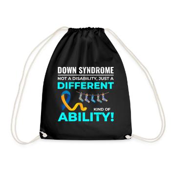 Down-Syndrom Bewusstsein Unterschiedliche Fähigkeit - Turnbeutel - Schwarz - Vorne