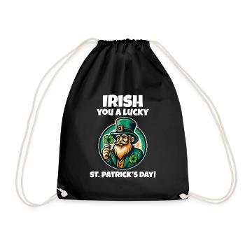 Get Lucky with Our Funny St. Patrick's Day - Drawstring Bag - black - Front