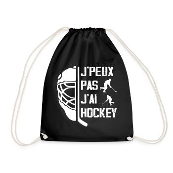 J'peux pas j'ai Hockey Idée cadeau Hockey - Sac de sport léger - noir - Devant