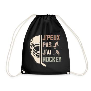 J'peux pas j'ai Hockey Idée cadeau hockey - Sac de sport léger - noir - Devant