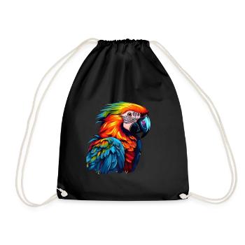 Colorful Parrot Splash of Color - Drawstring Bag - black - Front