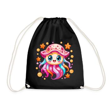 Méduse mignonne - Sac de sport léger - noir - Devant