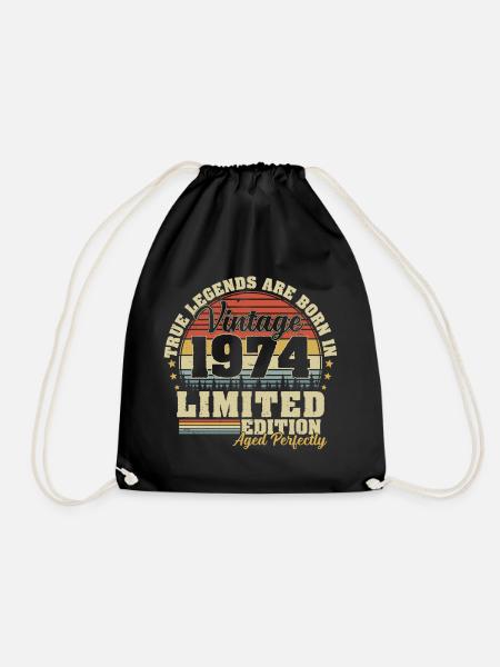 Jahrgang 1974 geboren Legenden Geburtstag Geschenk - Turnbeutel - Schwarz