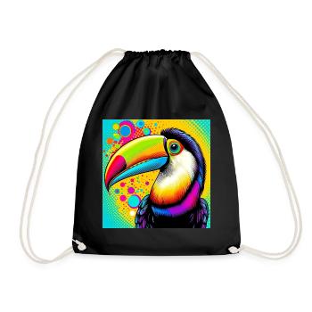 Toucan Pop Art - Drawstring Bag - black - Front